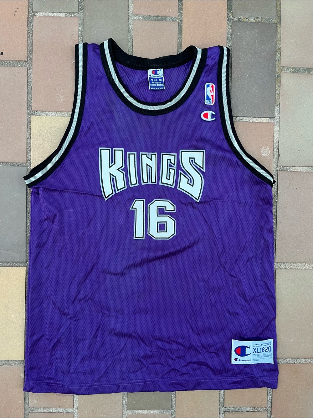 Vintage 90s Sacramento Kings Doug Christie Champion Youth Jersey